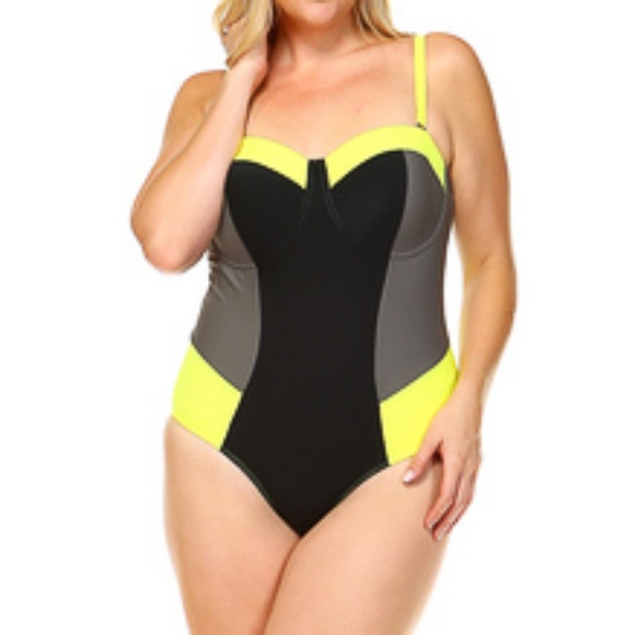 Biki USA Other - NWT Biki Black and Yellow One Piece Bathing Suit